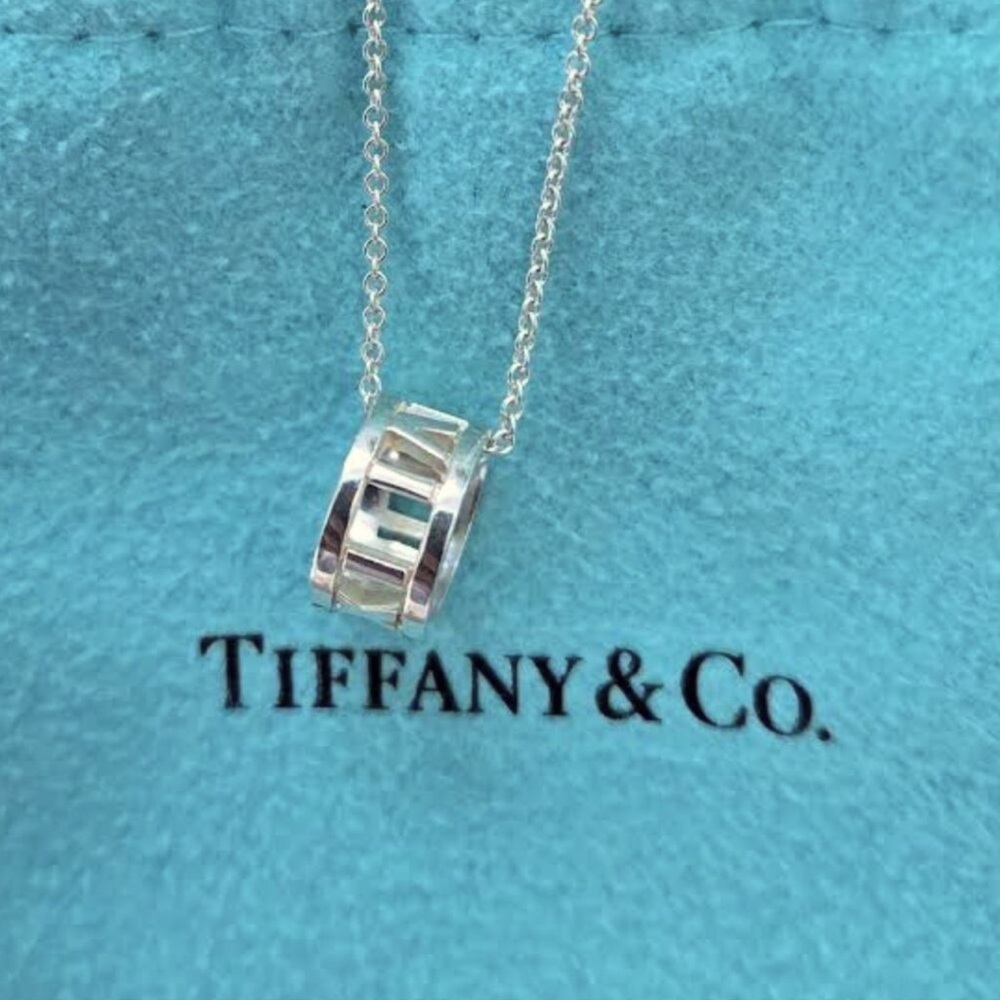 TIFFANY & CO Sterling Silver Atlas 925 Open Pendant Chain 16" Necklace RETIRED
